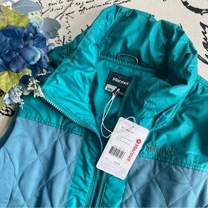 NWT Marmot Abigal Insulated Vest in Moon River / Green Everglade, Size M